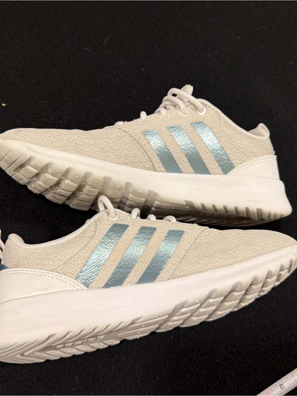 adidas CloudfoamCream Knit Sneakers with Blue Stripes - Picture 5 of 6